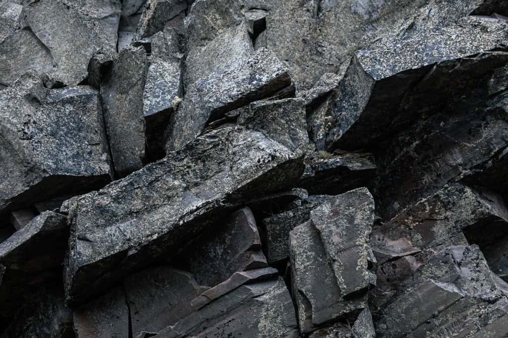 Frost-split granite rock face in Lapland