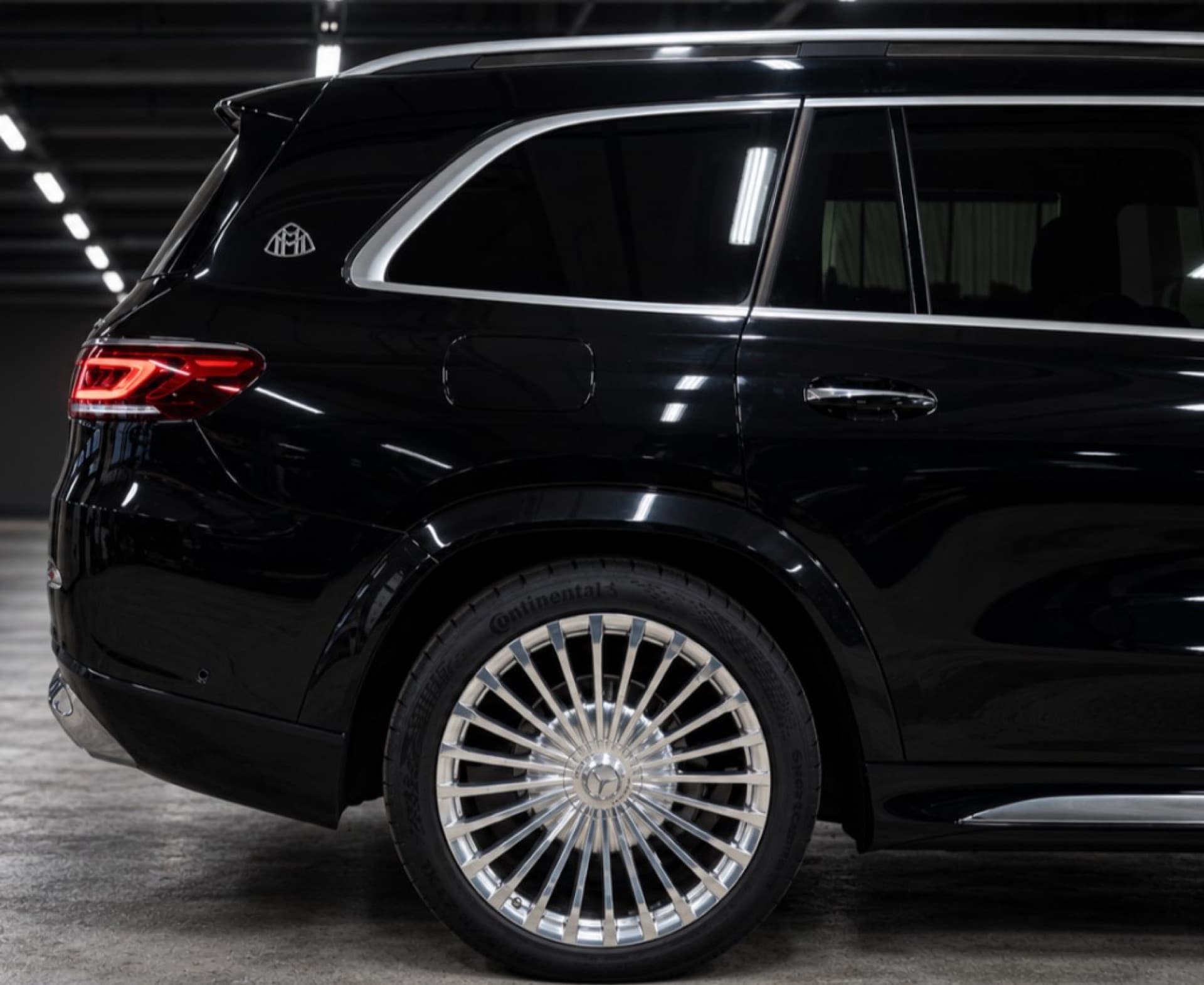Mercedes-Maybach side profile with Maybach emblem